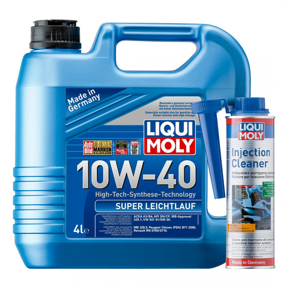 LIQUI MOLY 9504/1803 Λάδι Super Leichtlauf 10W-40 4L + Καθαριστικό Βενζίνης 300 ml