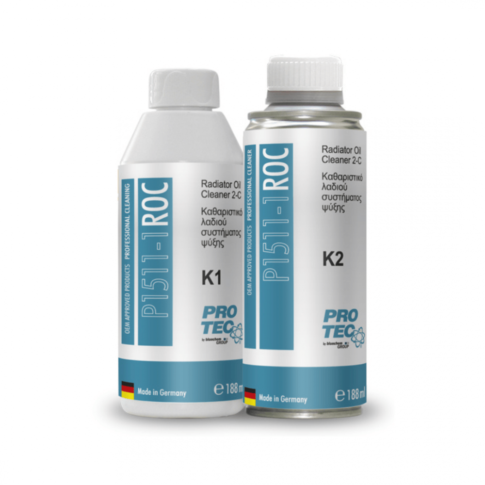PROTEC P1511-1 RADIATOR OIL CLEANER K1+K2 188ML + 188ML