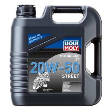 LIQUI MOLY Motorbike 4T 20W-50 Street Λάδι Μηχανής Μοτοσυκλέτας 4L για Κινητήρες με Υγρό Συμπλέκτη 1696